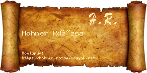 Hohner Rózsa névjegykártya