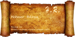 Hohner Rózsa névjegykártya